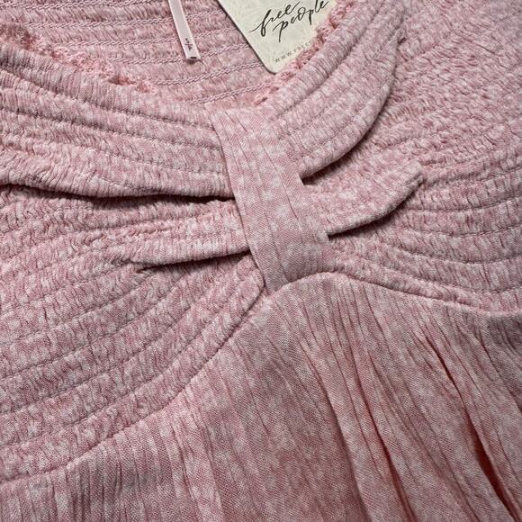 Free People Pink Lotus Cropped Ruffle Top NWT - Picture 8 of 8